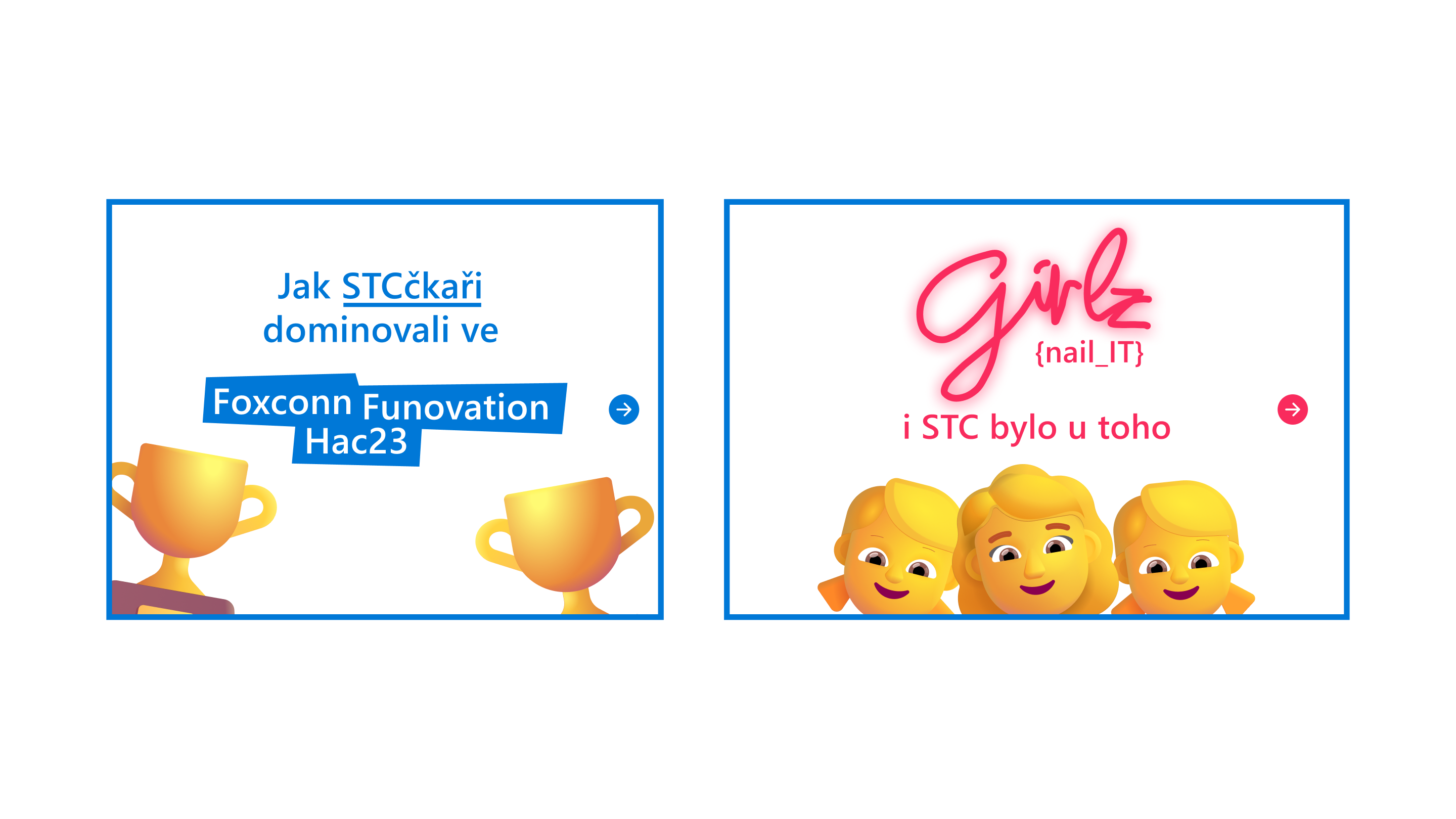 Ukázka slidů z karuselu příspěvků, které jsem vytvořil pro STC